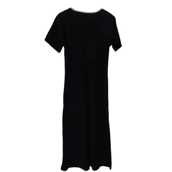 VIntage Erika Long Dress Modest SHort SLeeve Pockets Tie in Back SIze Large - Picture 5 of 6